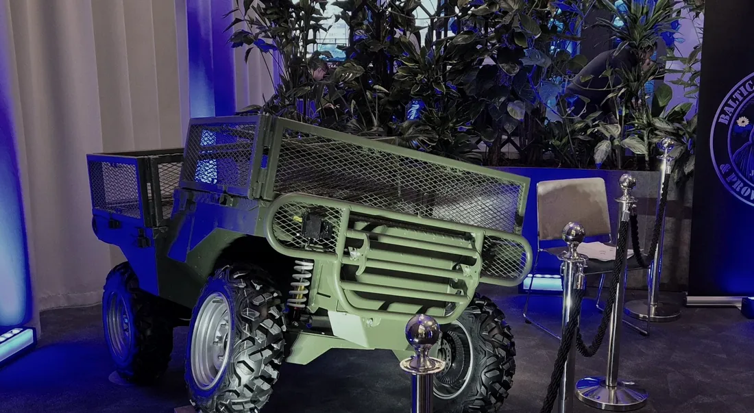 The Badger prototype on display at a defence conference in Tallinn, January 2026.
